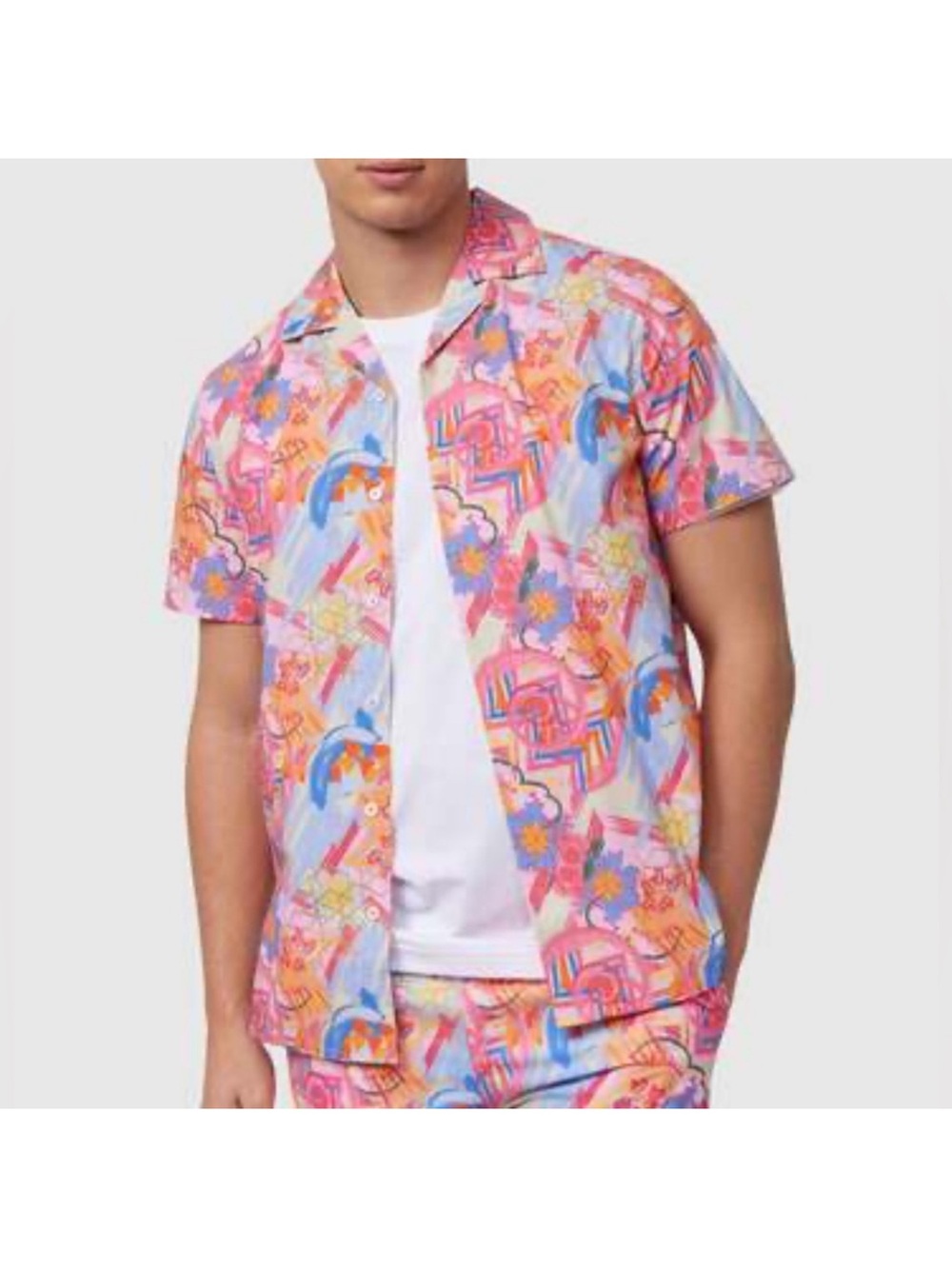 PSYCHO BUNNY Boys Purple Benton Camp Shirt Button Down Sz 10-12 psychedelic